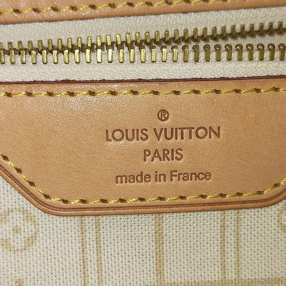 Louis Vuitton LV Tote Bag Neverfull MM White Damier Azur - Picture 7 of 11